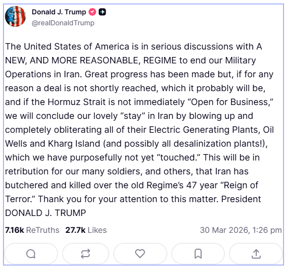 2026 03 30 TS Trump Iran new regime