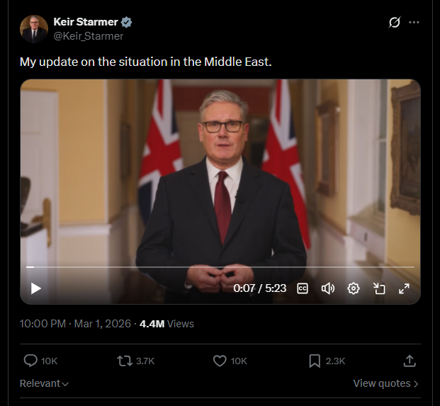 2026 03 01 X UK PM US access