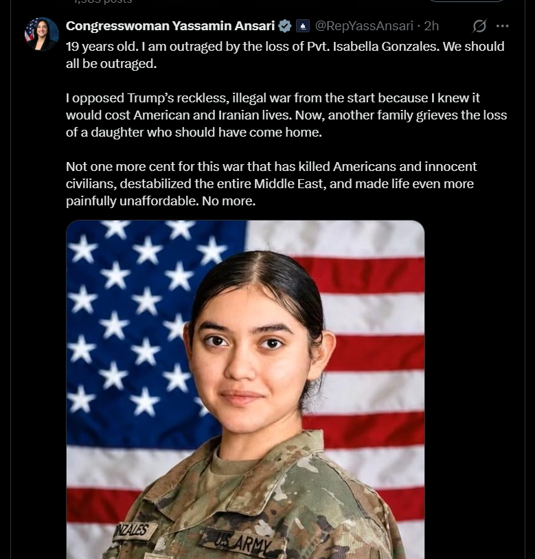 2026 07 21 X US congress woman Iran